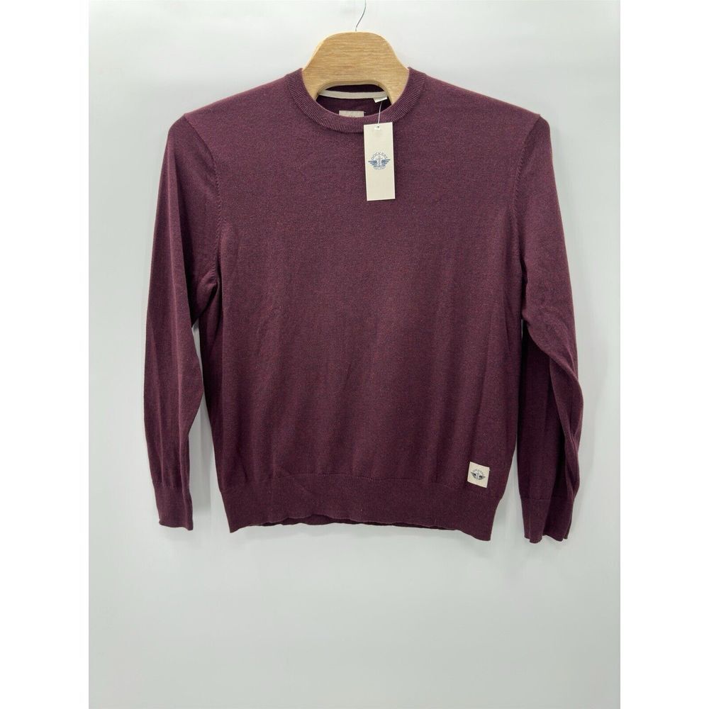 Dockers Classic Fit Solid Heathered Crewneck Sweater Men's Size XL Maroon NEW‎